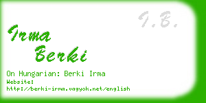 irma berki business card